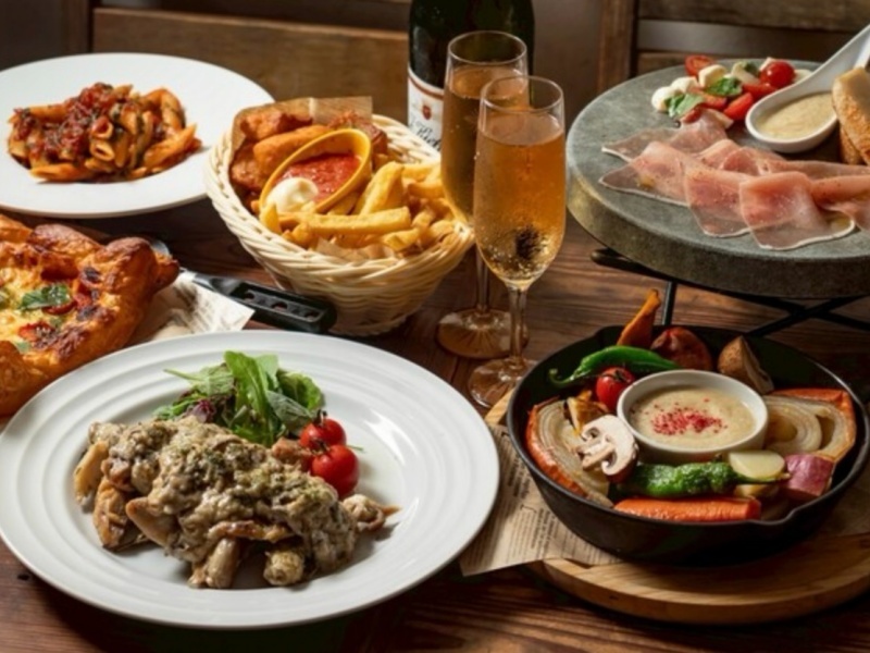 【★特割中★2時間飲み放題付★有機野菜】マイク・プロジェクター等『設備無料』
名物マルゲリータやフィッシュ＆チップスなど全8品『ベラボッカで祝う 結婚式二次会特別プラン』3,980円
