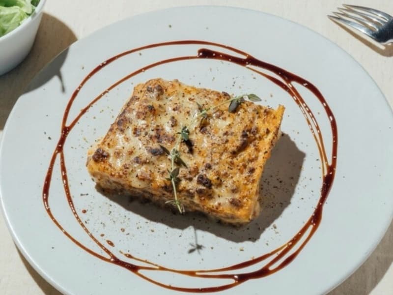 黒ビール仕込みのラザニア　パン　サラダ付き