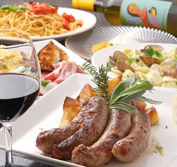 パーティコースはボリューム感も満点！本場イタリアの味と豊富なワインで楽しいひと時を
