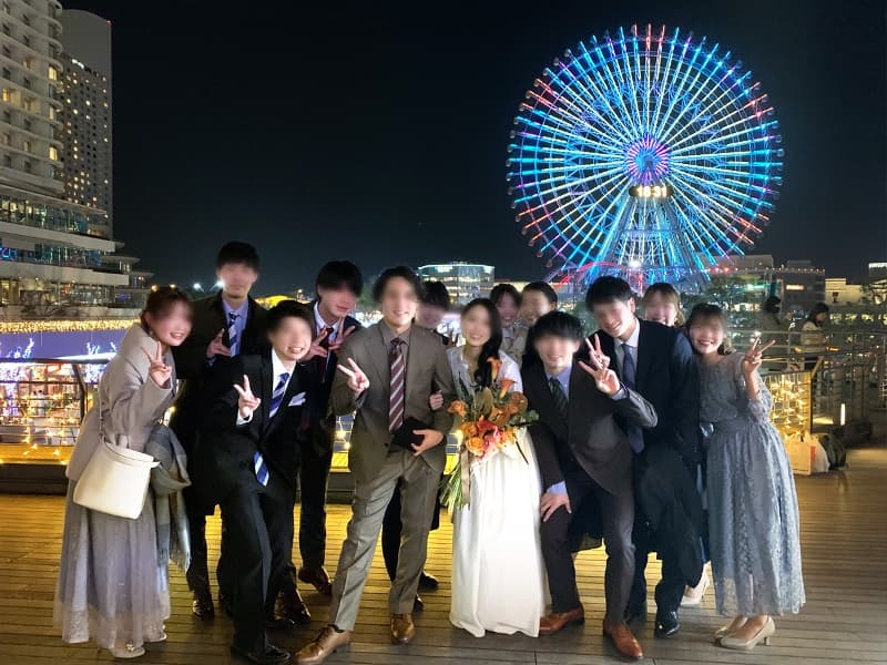 みなとみらいの夜景が美しい、ひろびろテラスが好評です。
