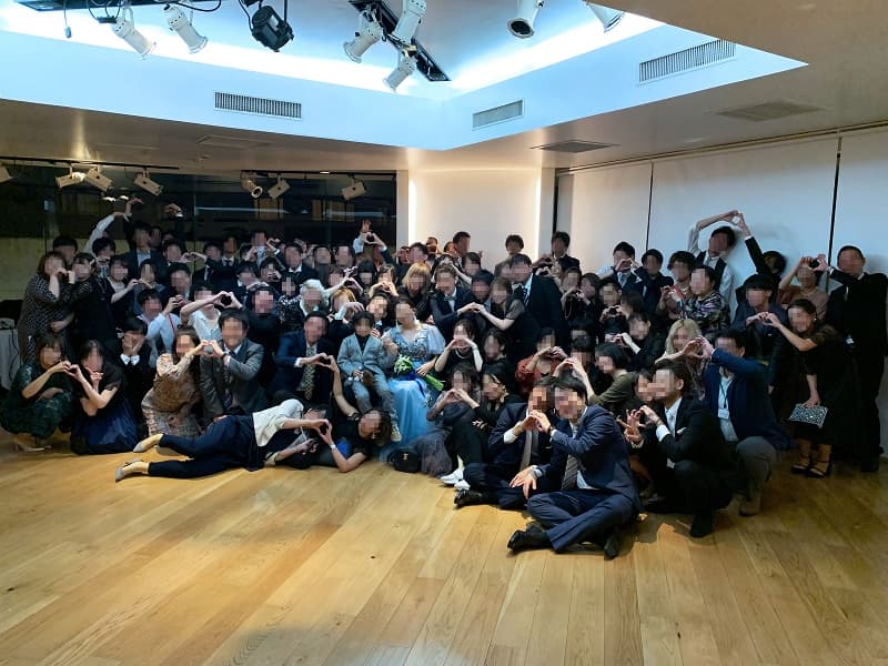 最大150名様まで収容可能。参加者全員の集合写真も好評です。