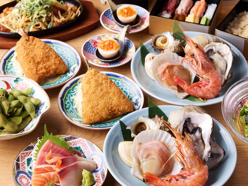 【一人一台の専用焼き台】『大漁浜焼きコース』季節の貝鮮6種&海鮮手巻き寿司 全8品+飲み放題