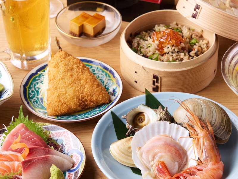 【一人一台の専用焼き台★海女の浜焼き】『浜焼き満喫コース』海鮮浜焼き5種&鮮魚3点盛り 全7品+飲み放題