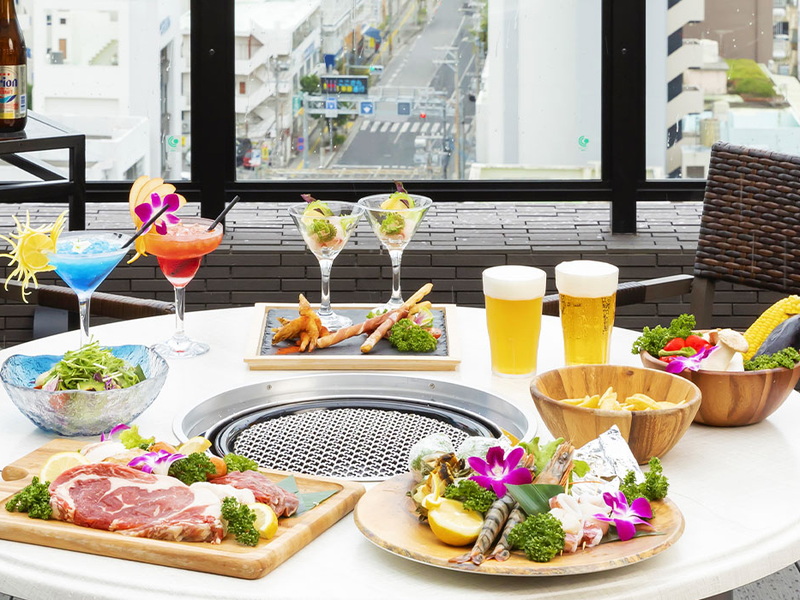 【飲み放題付】13Fテラスで手ぶらBBQ STANDARD(グルクンのホイル焼き付き)