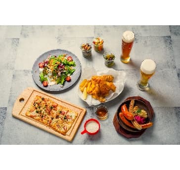 【2時間飲み放題付き】直輸入のドイツビールやカクテル、ワインが豊富♪ドイツの前菜、薄焼きピッツァ"フラムクーヘン"、自慢の国産豚のソーセージ盛合せ全8品ダンケコース~
