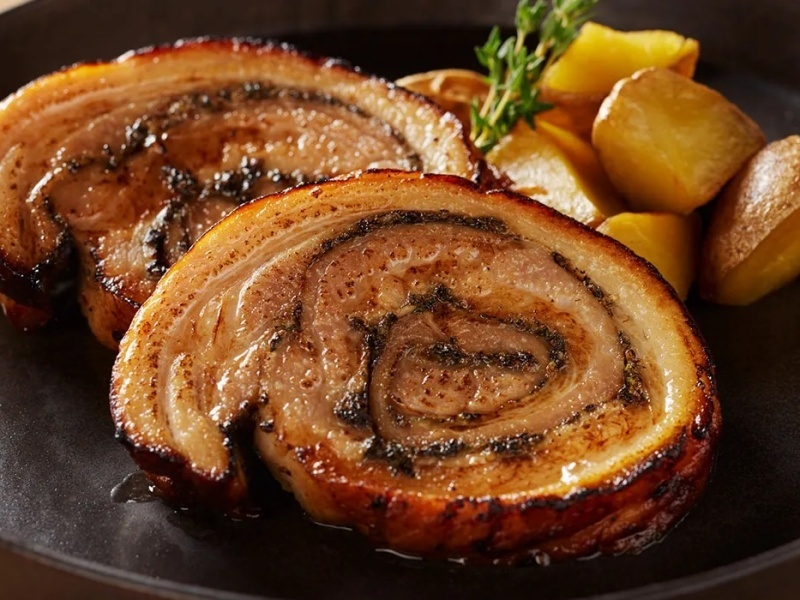 【お料理(例)】
ポルケッタのオーブン焼き