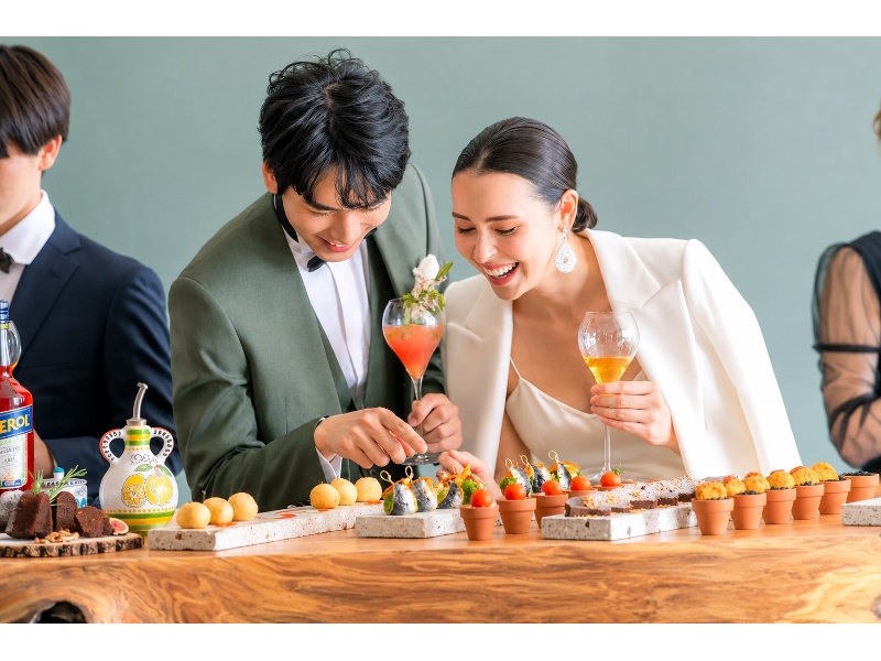 シチリアのアペリティーボ文化を楽しむピンチョススタイルの二次会料理。会話と交流を楽しみながら味わう、カジュアルでおしゃれなパーティーをご提案します。