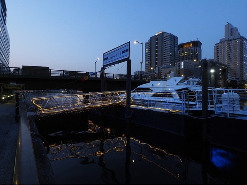 店の前には自社クルーズが停泊しています