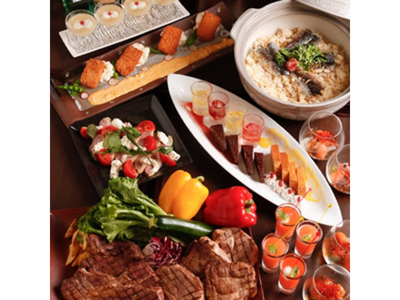 お気軽コース8品＋フリードリンク　ウェディングケーキ付