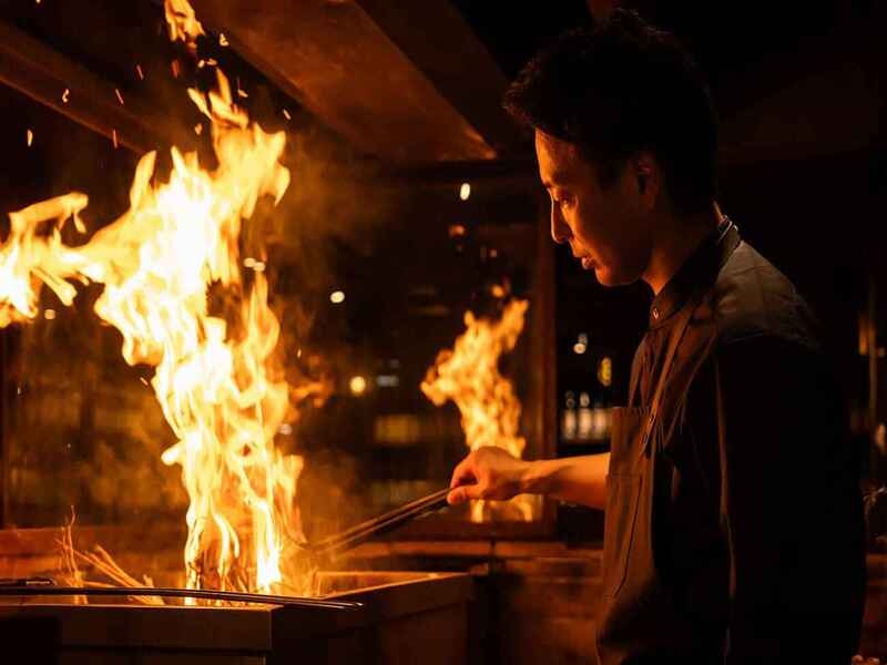 伝統技法「わら焼き」