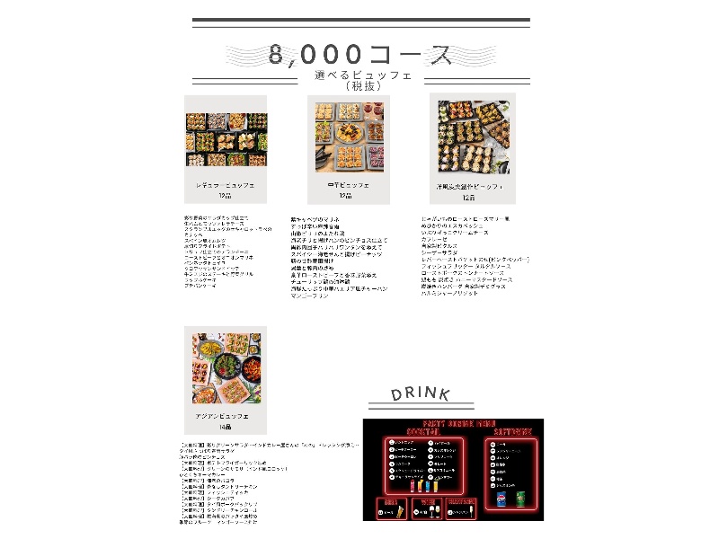 8000コース(7Fフロアか8Fフロアいずれかを選択)